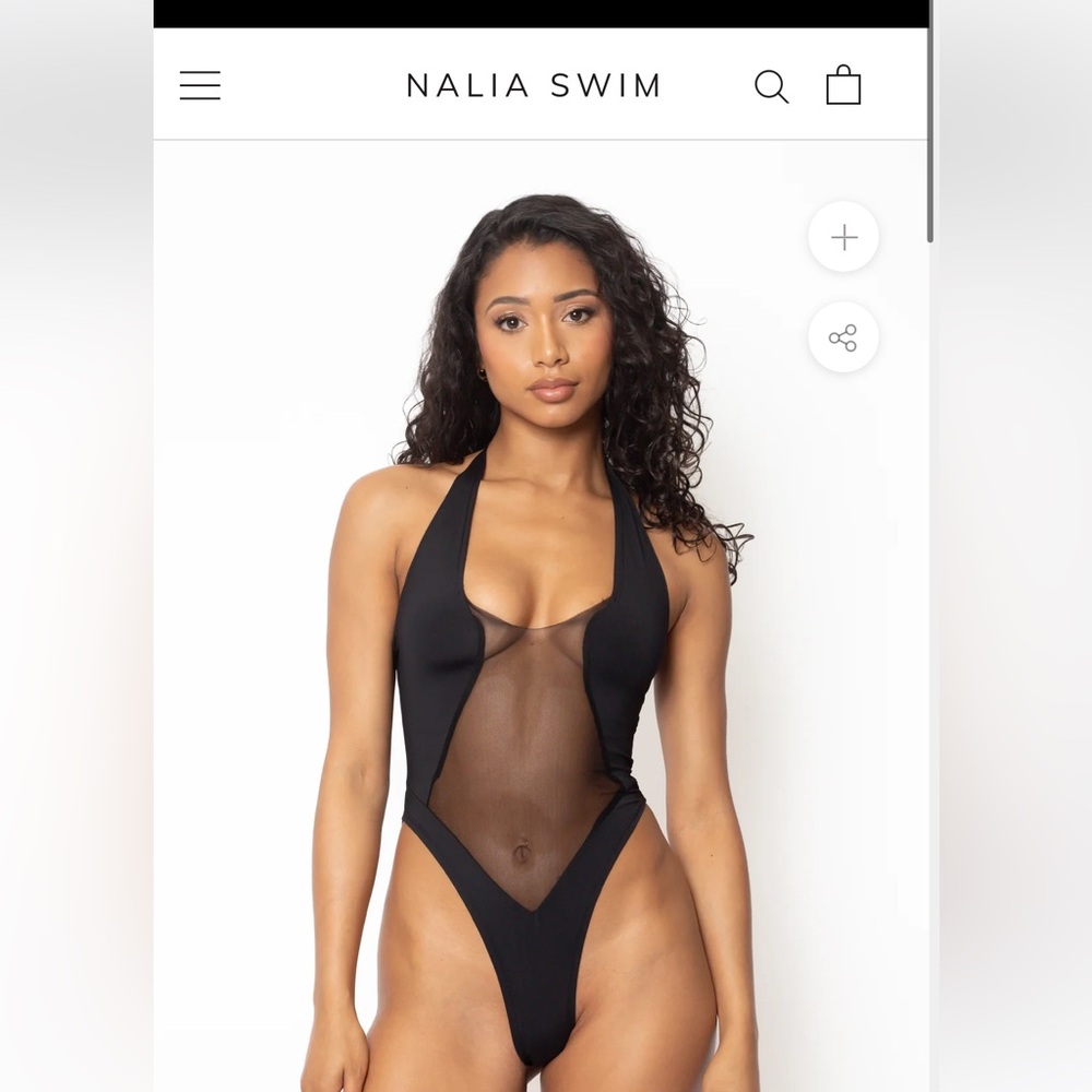 NALIA SWIM ZENDAYA MESH ONE-PIECE BIKINI - BLACK